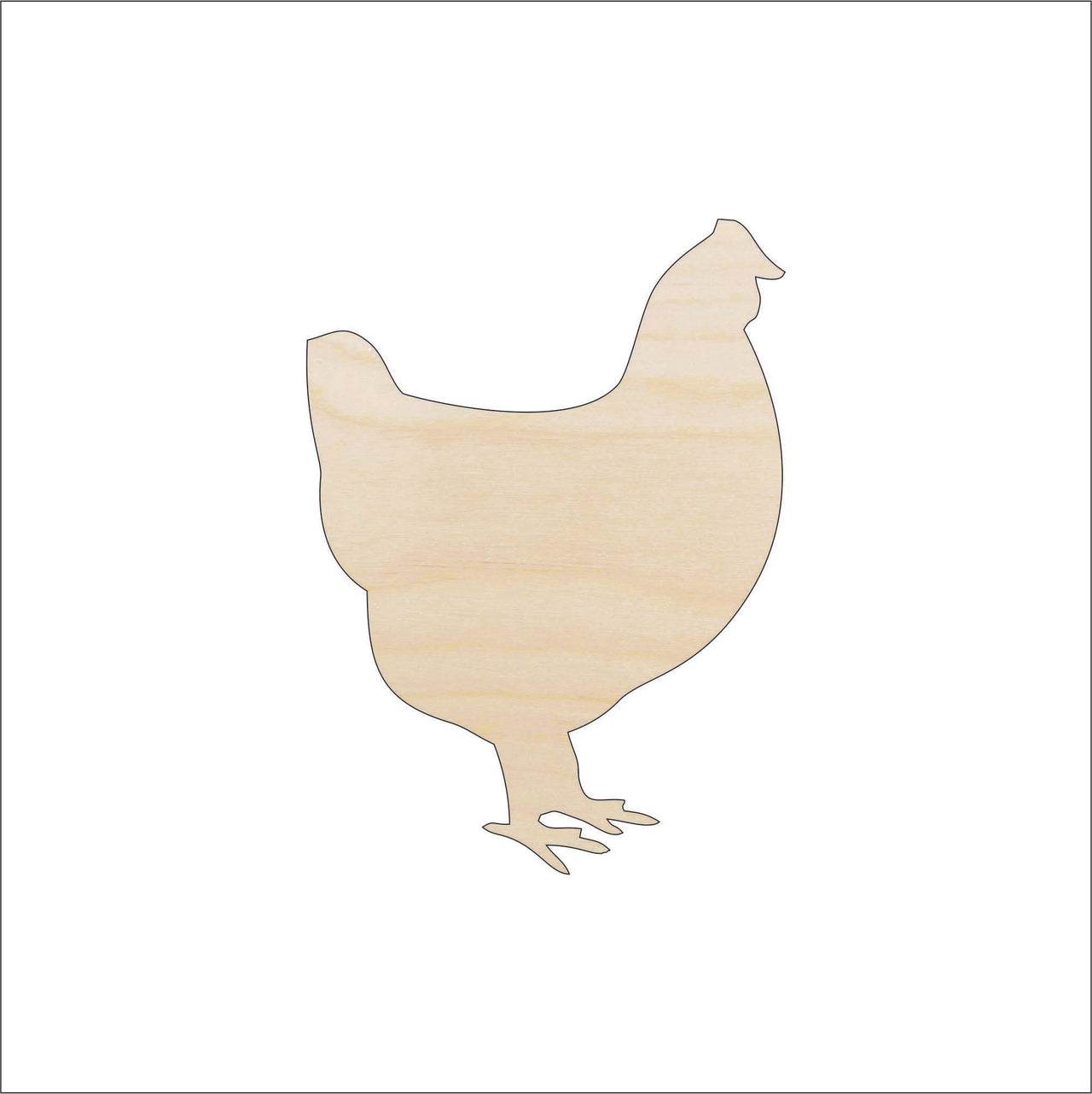 Chicken Wood Craft Shape - Laser Cut Baltic Birch Unfinished DIY Wood Art Supplies BRD85 - The Wood Shape Store