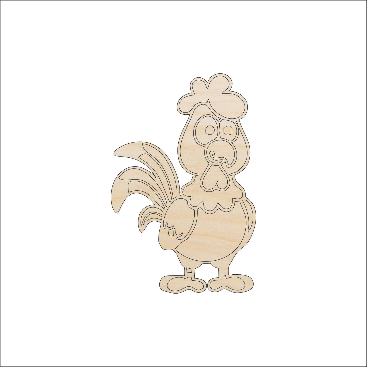 Chicken Wood Craft Shape - Laser Cut Baltic Birch Unfinished DIY Wood Art Supplies BRD8 - The Wood Shape Store