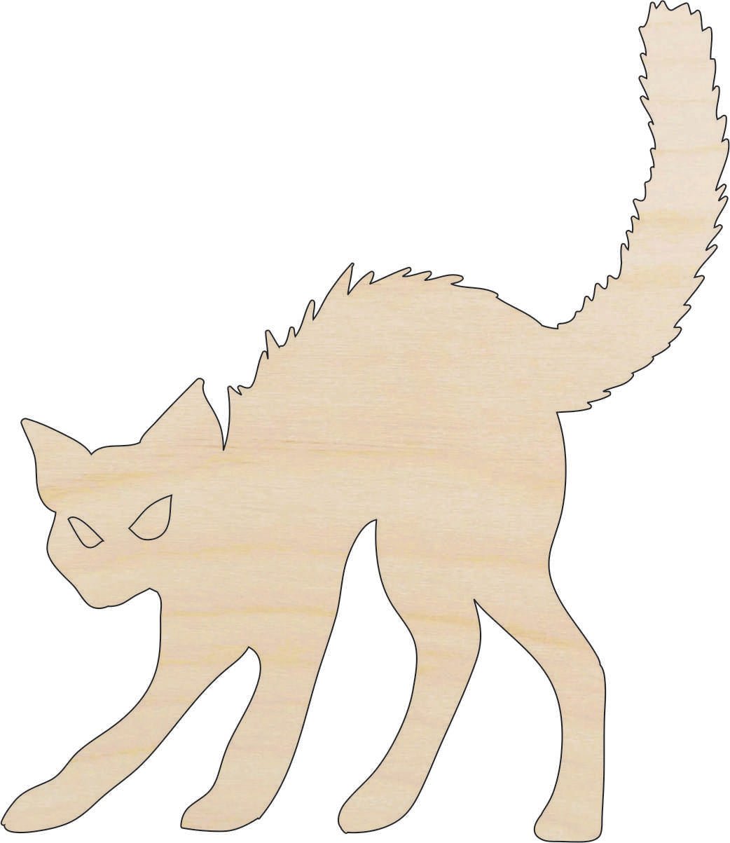 Cat Wood Craft Shape - Laser Cut Baltic Birch Unfinished DIY Wood Art Supplies CAT72 - The Wood Shape Store