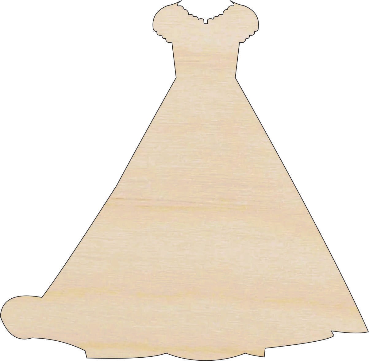 Dress Wood Craft Shape Laser Cut Out & Unfinished DIY Craft Supply CLT125 - The Wood Shape Store