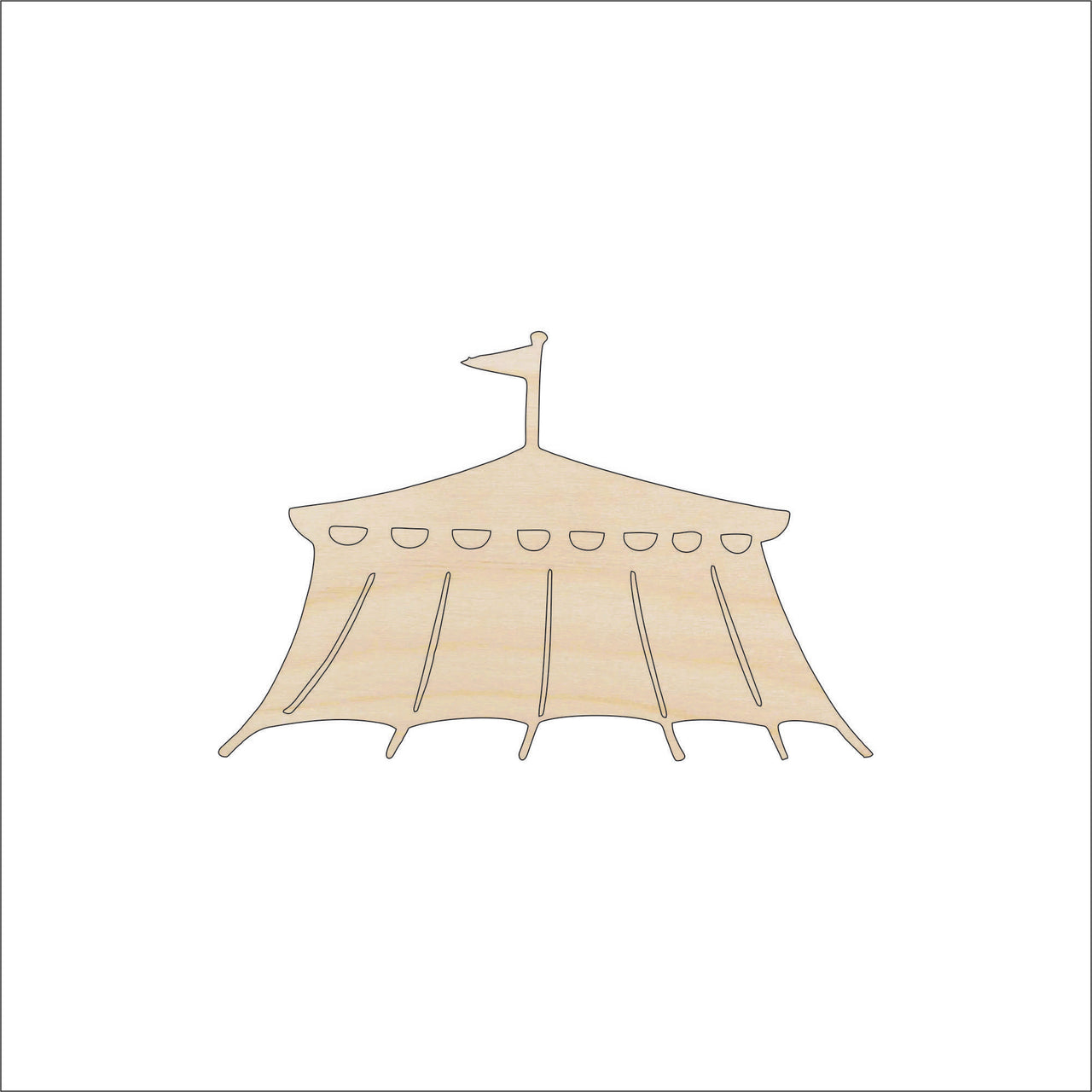 Circus TentWood Craft Shape - Laser Cut Baltic Birch Unfinished DIY Wood Art Supplies CRC3 - The Wood Shape Store