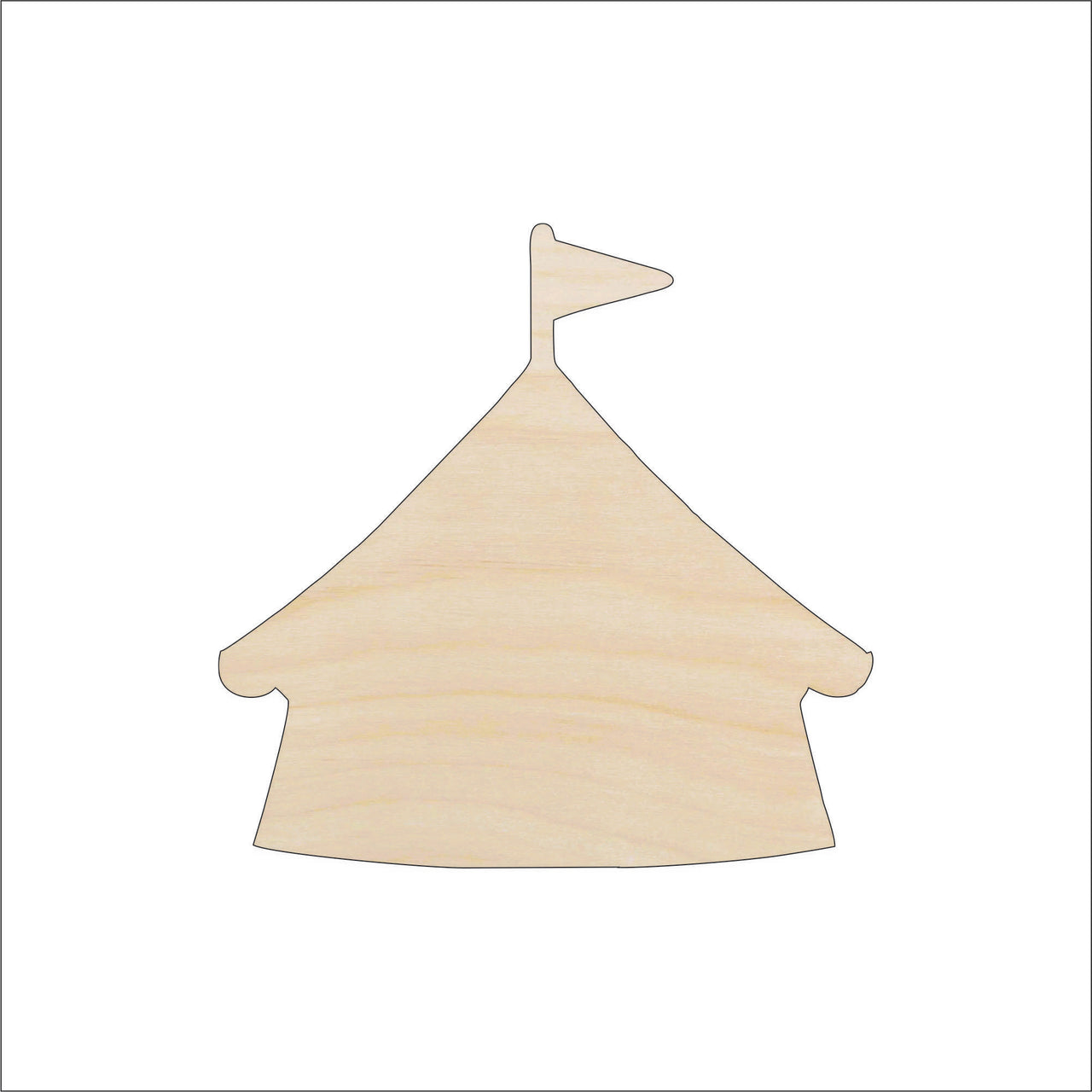 Circus TentWood Craft Shape - Laser Cut Baltic Birch Unfinished DIY Wood Art Supplies CRC8 - The Wood Shape Store