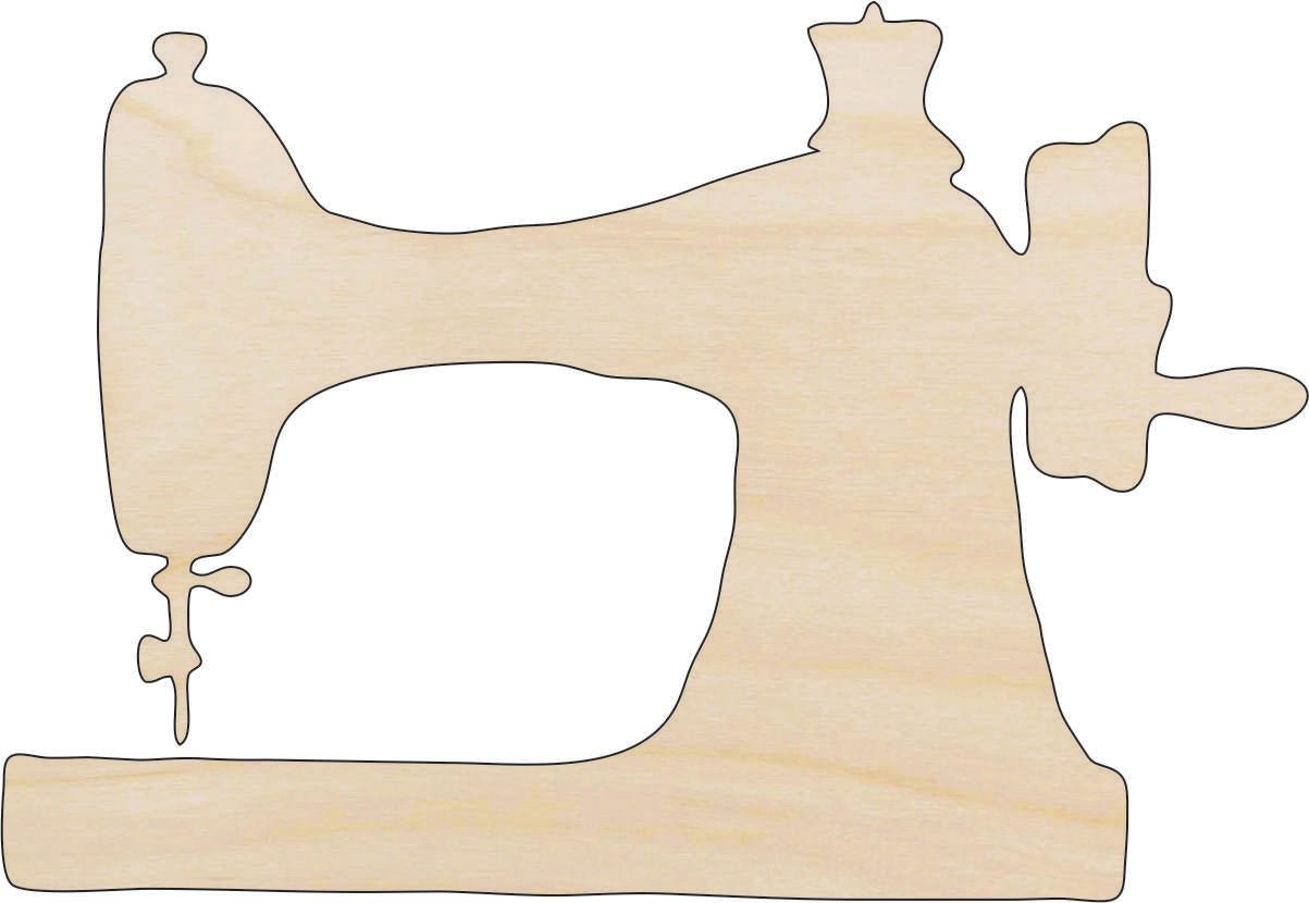 Sewing Machine Wood Craft Shape - Laser Cut Baltic Birch Unfinished DIY Wood Art Supplies DCR61 - The Wood Shape Store