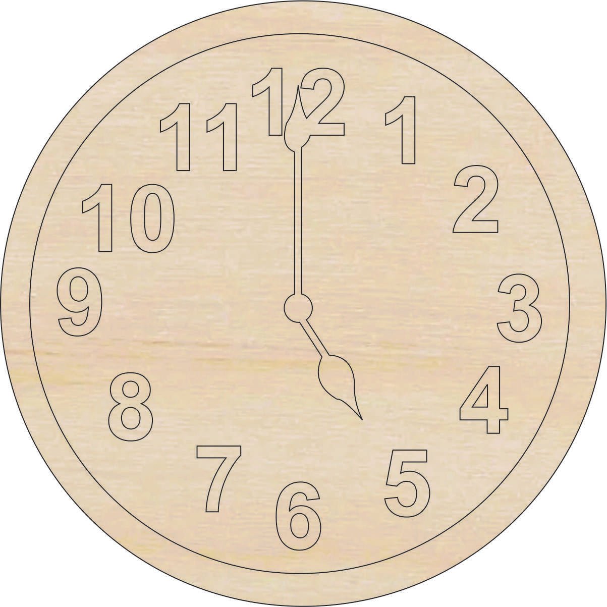 Clock Wood Craft Shape - Laser Cut Baltic Birch Unfinished DIY Wood Art Supplies DCR63 - The Wood Shape Store