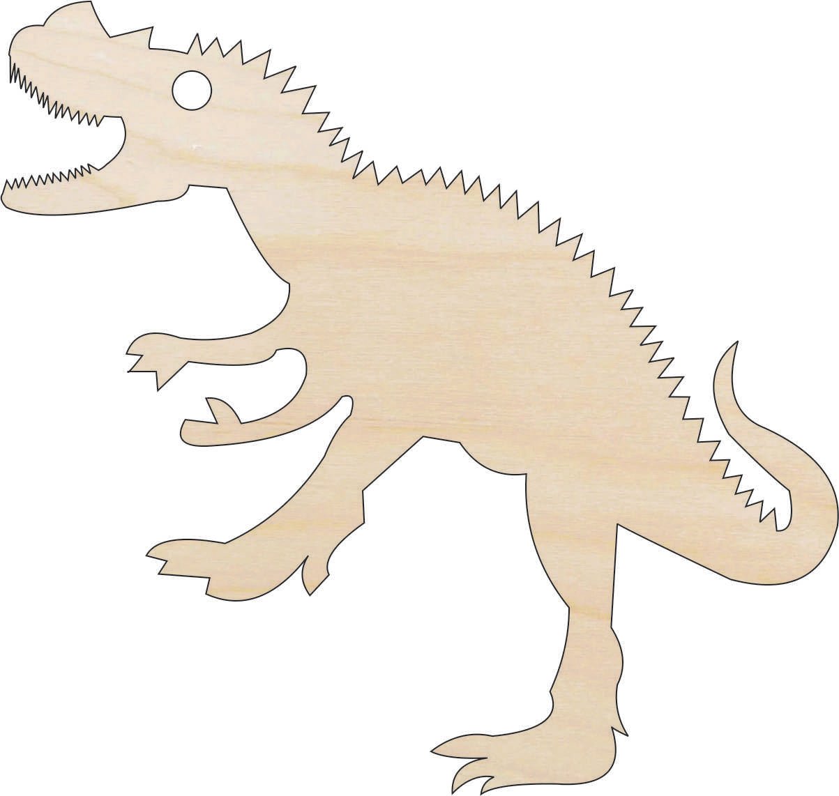 Dinosaur - Wood Craft Shape - Laser Cut Baltic Birch Unfinished DIY Wood Art Supplies DIN38 - The Wood Shape Store