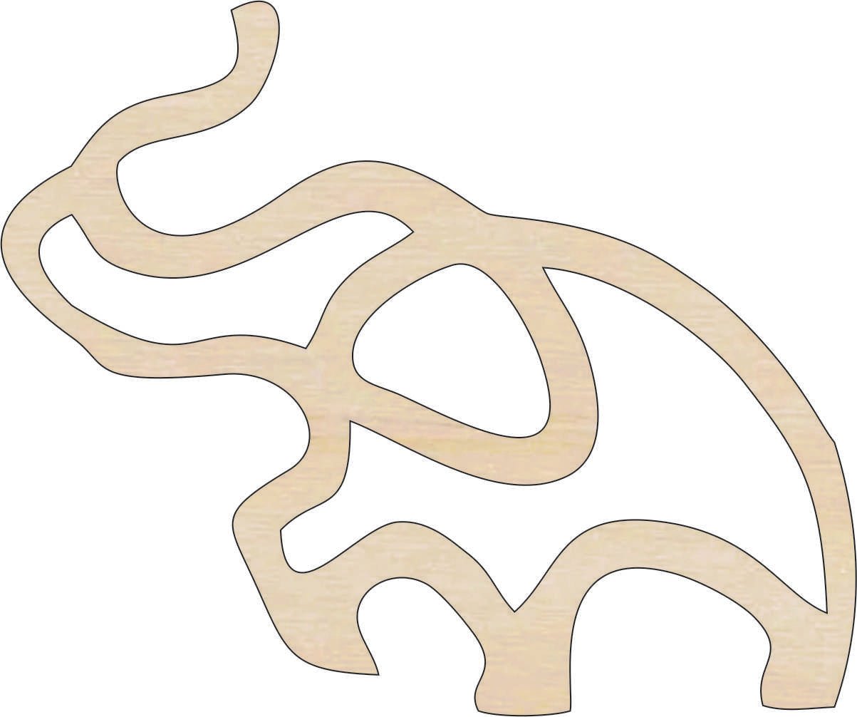 Elephant Wood Craft Shape Laser Cut Baltic Birch Unfinished DIY Wood Art Supplies ELE33 - The Wood Shape Store