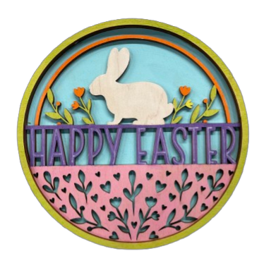 Easter 3D Laser Cut Door Sign – Baltic Birch Wood Craft Supplies | DIY Kit ES108 - The Wood Shape Store