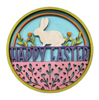 Easter 3D Laser Cut Door Sign – Baltic Birch Wood Craft Supplies | DIY Kit ES108 - The Wood Shape Store