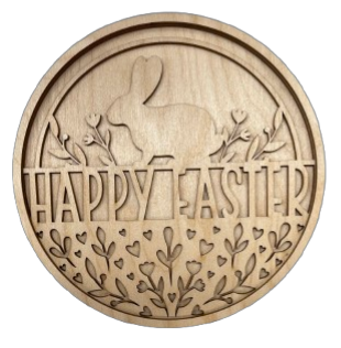 Easter 3D Laser Cut Door Sign – Baltic Birch Wood Craft Supplies | DIY Kit ES108