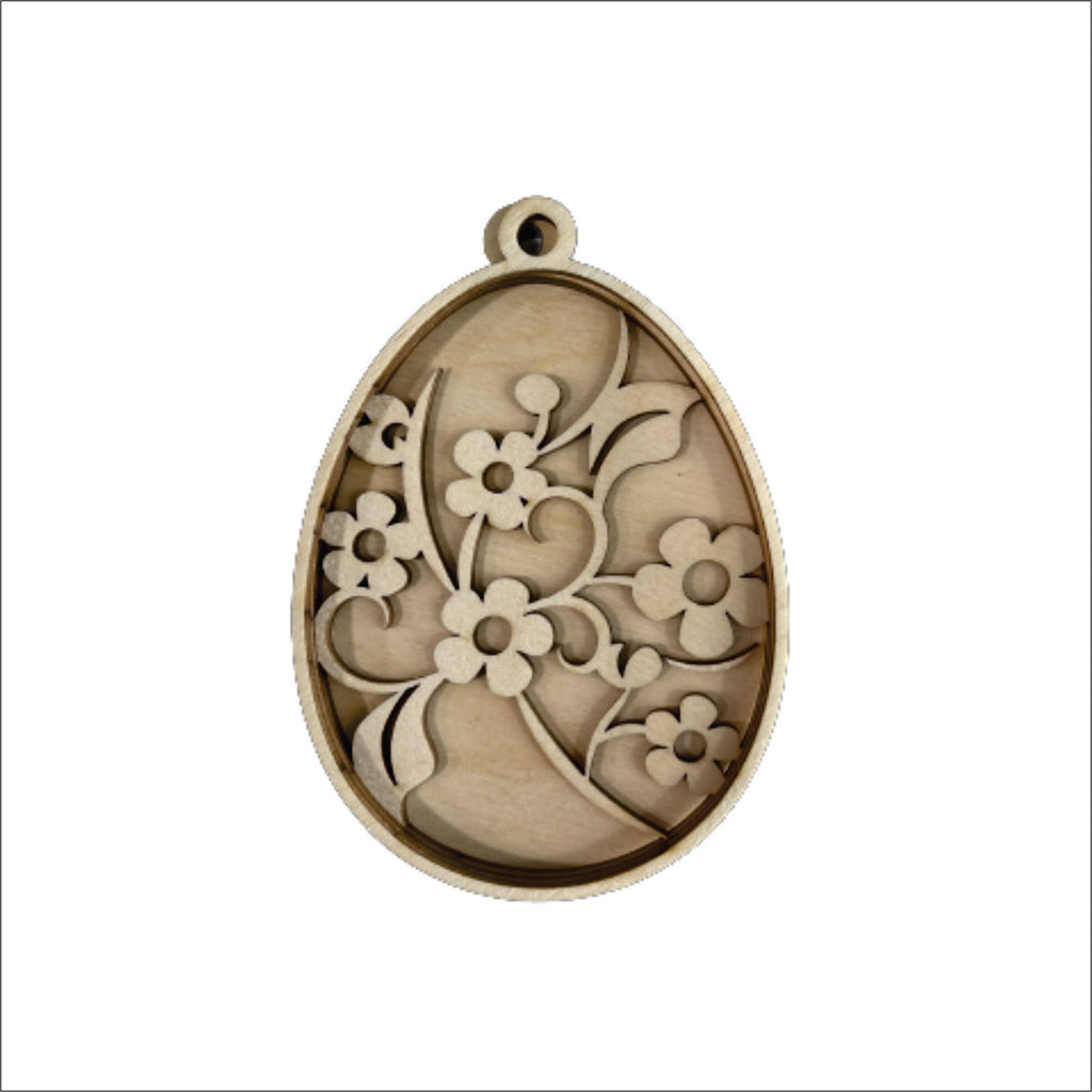 Easter Flower 3D Laser Cut Ornament – Baltic Birch Wood Craft Supplies | DIY Wood Ornament Kit ES52