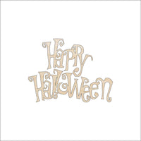 Happy Halloween Wood Craft Shape – Laser Cut Baltic Birch Unfinished DIY Art Supplies FAL138 - The Wood Shape Store