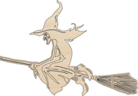 Witch Wood Craft Shape - Laser Cut Baltic Birch Unfinished DIY Wood Art Supplies FAL282 - The Wood Shape Store