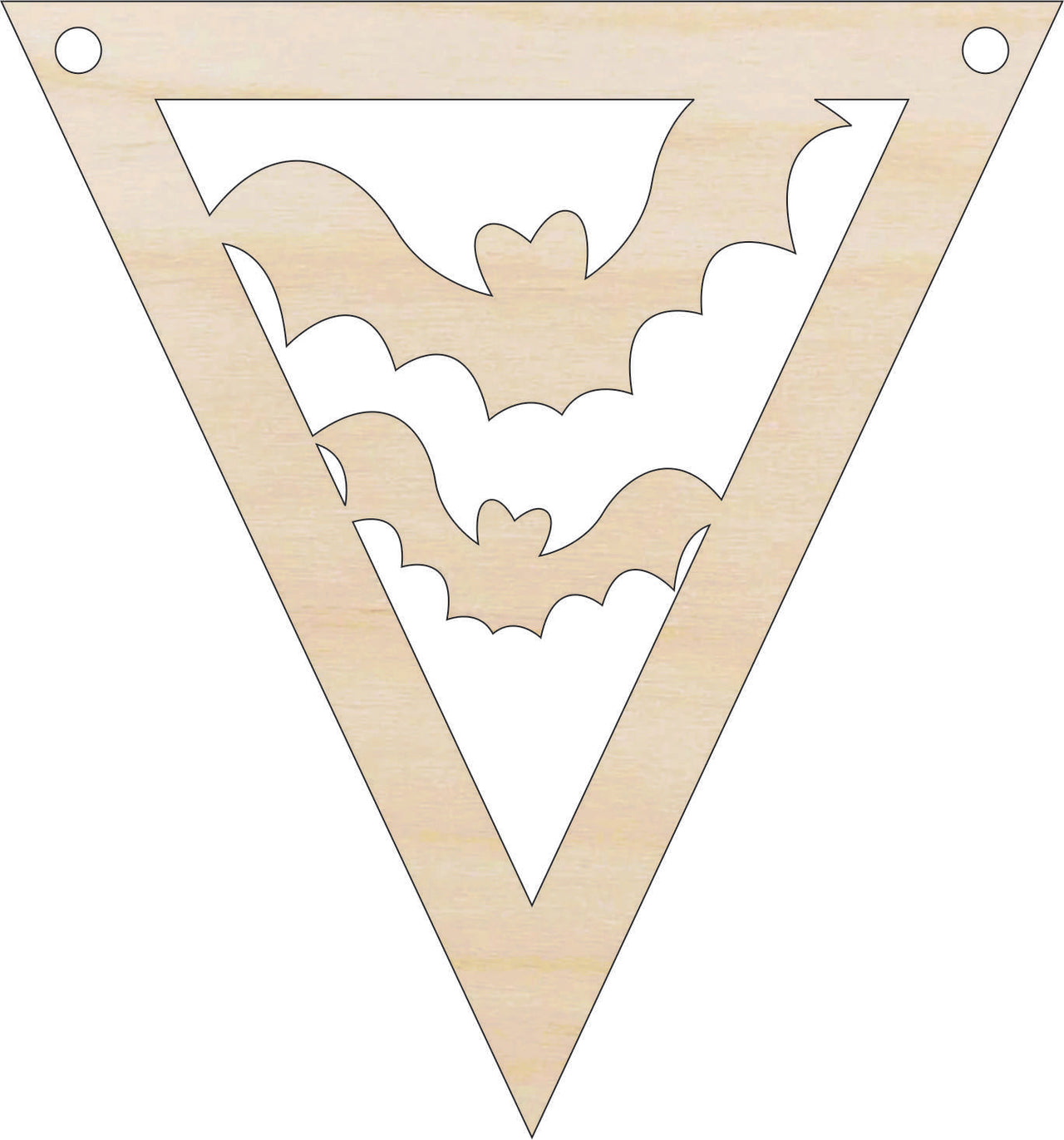 Bat Banner Wood Craft Shape – Laser Cut Baltic Birch Unfinished DIY Wood Art Supplies FAL286 - The Wood Shape Store