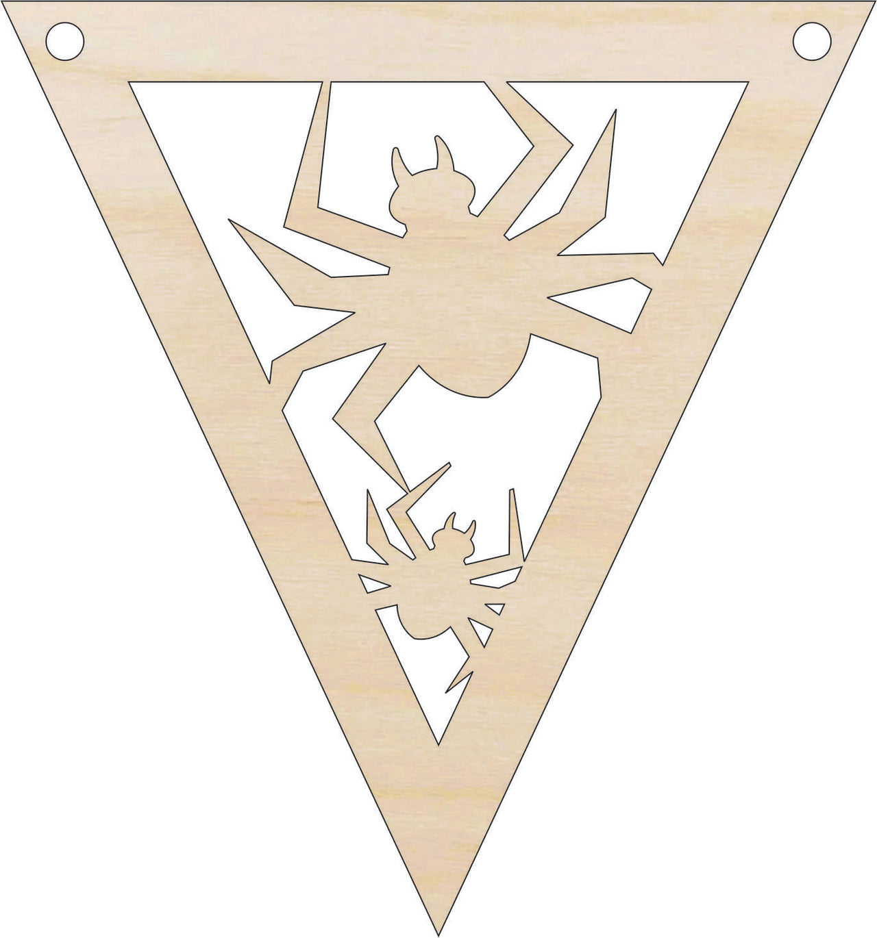 Spider Banner Wood Craft Shape Laser Cut Out & Unfinished DIY Craft Supply FAL287 - The Wood Shape Store