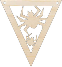 Spider Banner Wood Craft Shape Laser Cut Out & Unfinished DIY Craft Supply FAL287 - The Wood Shape Store