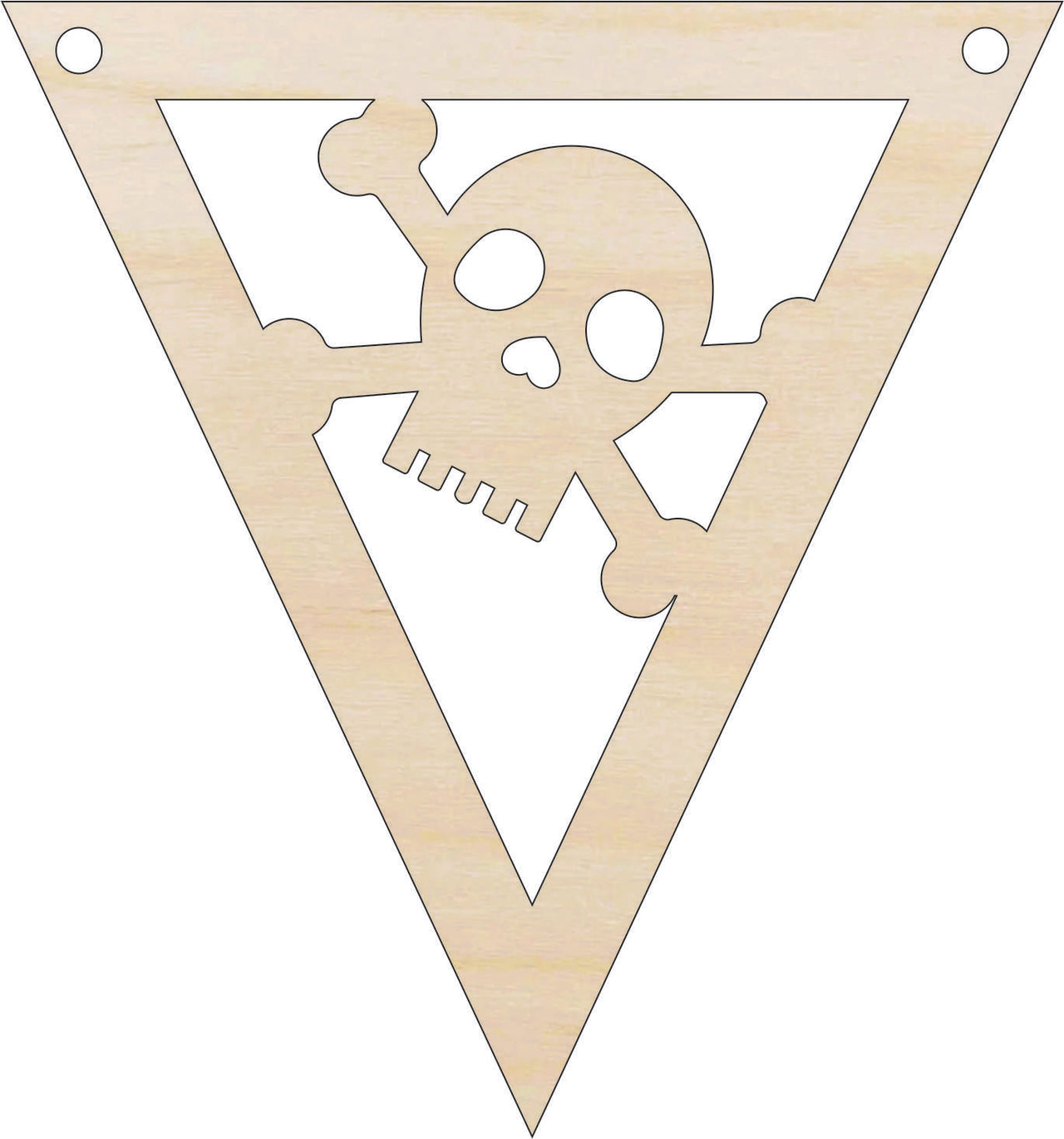 Skull Banner Wood Craft Shape Laser Cut Out & Unfinished DIY Craft Supply FAL288 - The Wood Shape Store