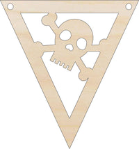 Skull Banner Wood Craft Shape Laser Cut Out & Unfinished DIY Craft Supply FAL288 - The Wood Shape Store