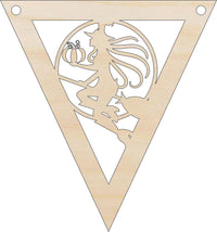 Witch Banner Wood Craft Shape – Laser Cut Baltic Birch Unfinished DIY Wood Art Supplies FAL289 - The Wood Shape Store