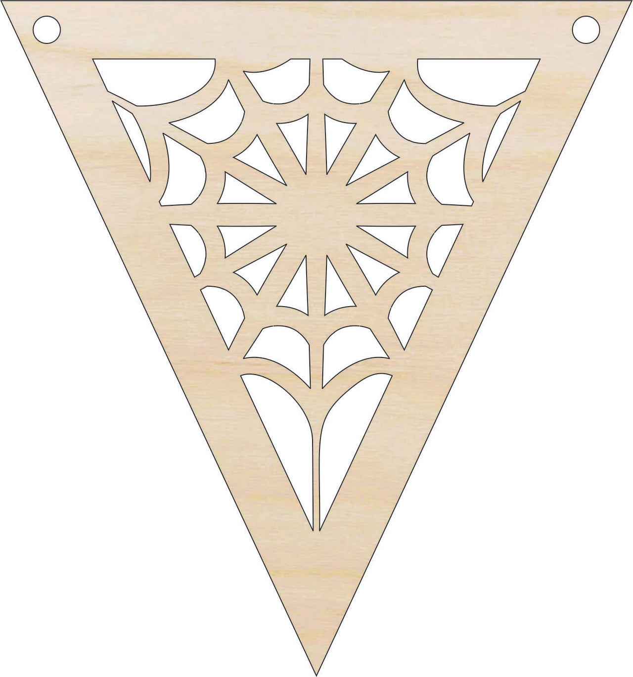 Spider Web Banner Wood Craft Shape Laser Cut Out & Unfinished DIY Craft Supply FAL290 - The Wood Shape Store