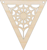 Spider Web Banner Wood Craft Shape Laser Cut Out & Unfinished DIY Craft Supply FAL290 - The Wood Shape Store