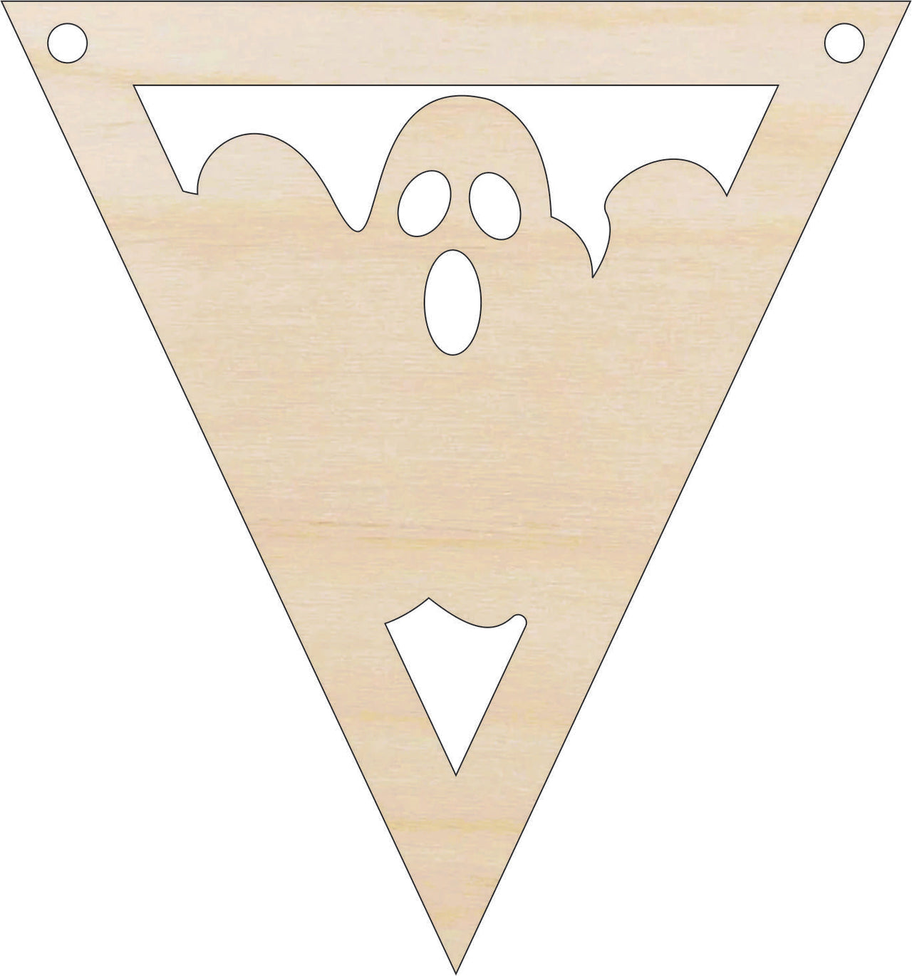 Ghost Banner Wood Craft Shape – Laser Cut Baltic Birch Unfinished DIY Wood Art Supplies FAL291 - The Wood Shape Store