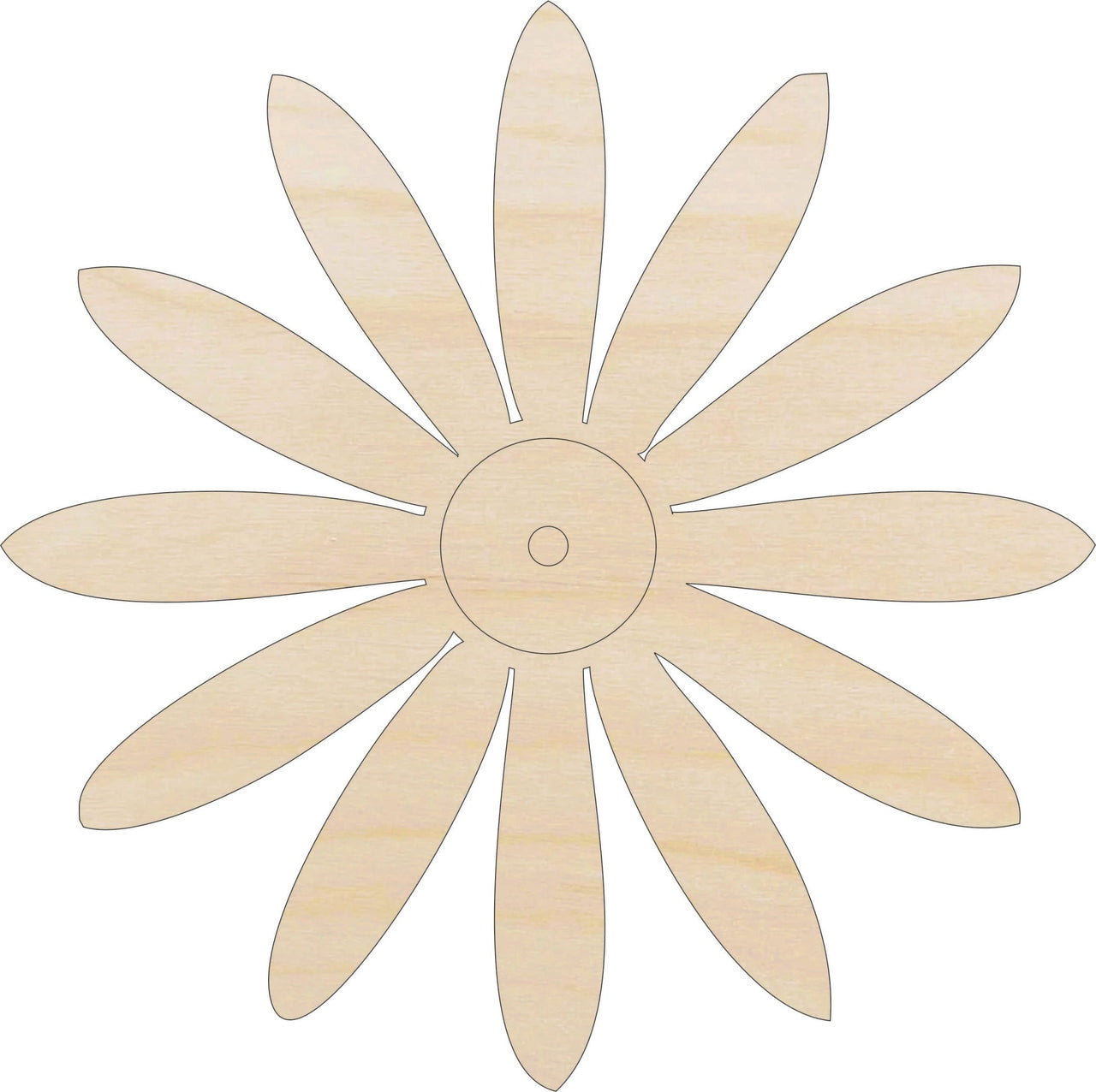 Flower Wood Craft Shape – Laser Cut Baltic Birch Unfinished DIY Wood Art SuppliesFLR120 - The Wood Shape Store