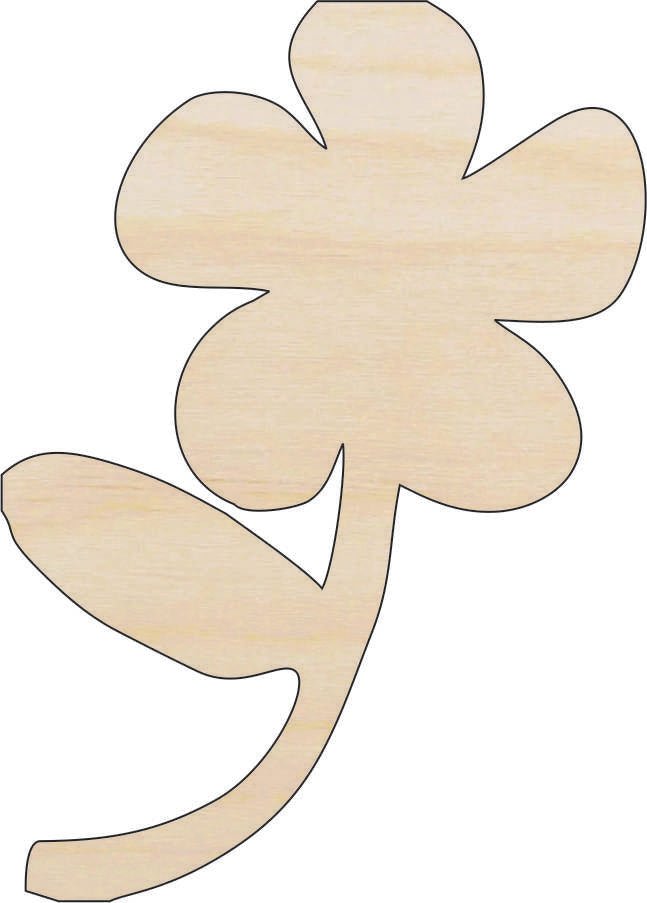 Flower Wood Craft Shape Laser Cut Out and Unfinished DIY Craft Supply FLR71 - The Wood Shape Store