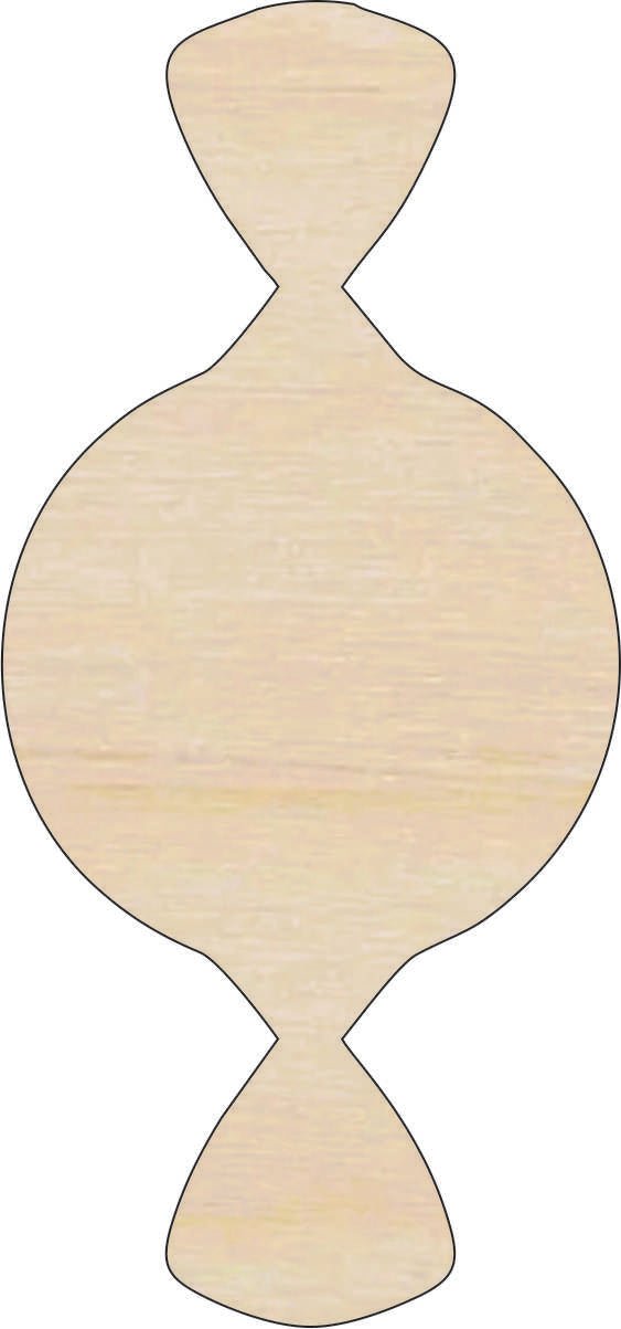 Candy Wood Craft Shape - Laser Cut Baltic Birch Unfinished DIY Wood Art Supplies FOD228 - The Wood Shape Store