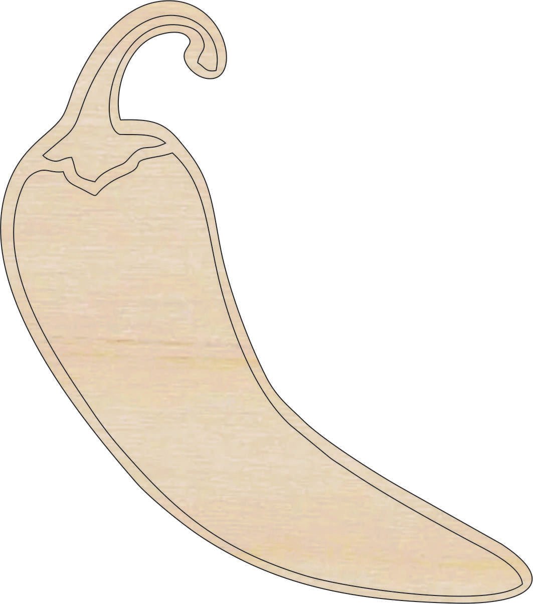 Pepper Wood Craft Shape - Laser Cut Baltic Birch Unfinished DIY Wood Art Supplies FOD229 - The Wood Shape Store