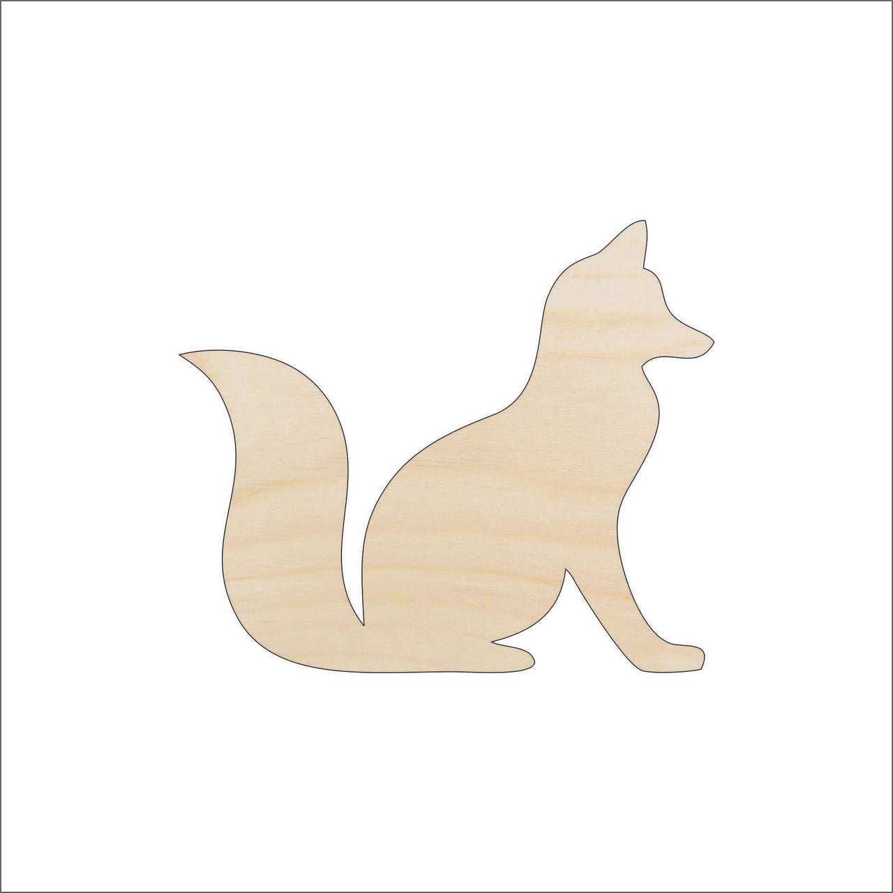 Fox Wood Craft Shape - Laser Cut Baltic Birch Unfinished DIY Wood Art Supplies FOX16 - The Wood Shape Store