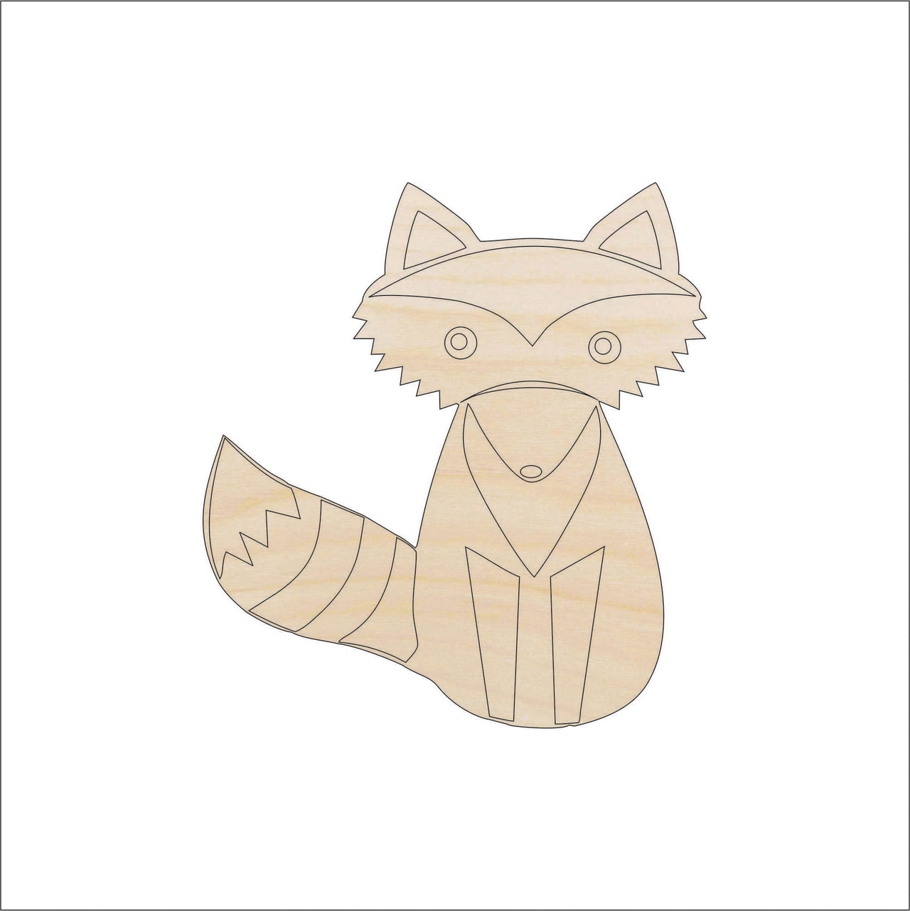 Fox Wood Craft Shape - Laser Cut Baltic Birch Unfinished DIY Wood Art Supplies FOX1 - The Wood Shape Store