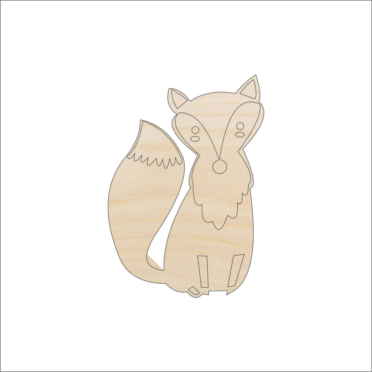 Fox Wood Craft Shape - Laser Cut Baltic Birch Unfinished DIY Wood Art Supplies FOX25 - The Wood Shape Store