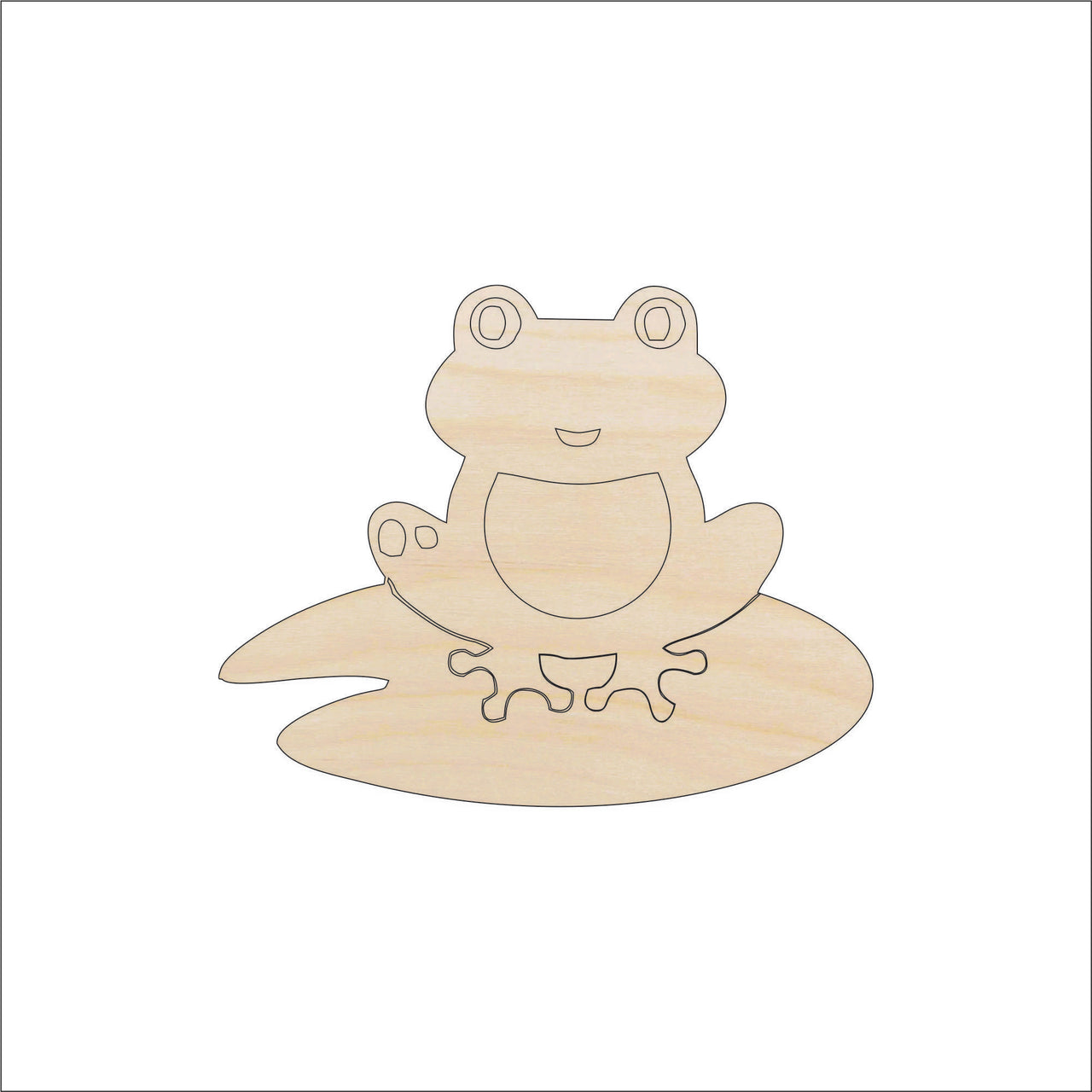 Frog Wood Craft Shape - Laser Cut Baltic Birch Unfinished DIY Wood Art Supplies FRG15 - The Wood Shape Store
