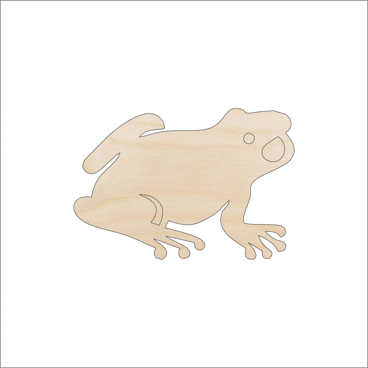 Frog Wood Craft Shape - Laser Cut Baltic Birch Unfinished DIY Wood Art Supplies FRG16 - The Wood Shape Store