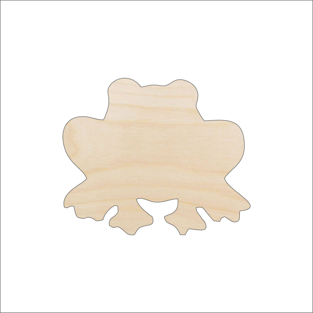 Frog Wood Craft Shape - Laser Cut Baltic Birch Unfinished DIY Wood Art Supplies FRG17 - The Wood Shape Store