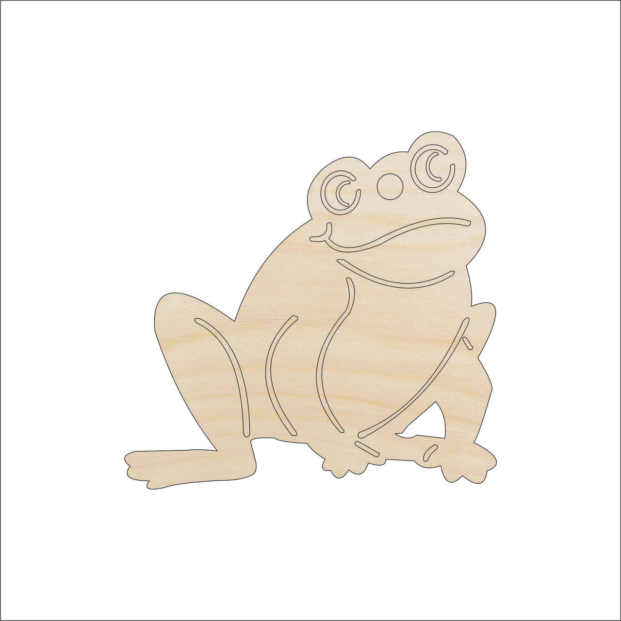 Frog Wood Craft Shape - Laser Cut Baltic Birch Unfinished DIY Wood Art Supplies FRG19 - The Wood Shape Store