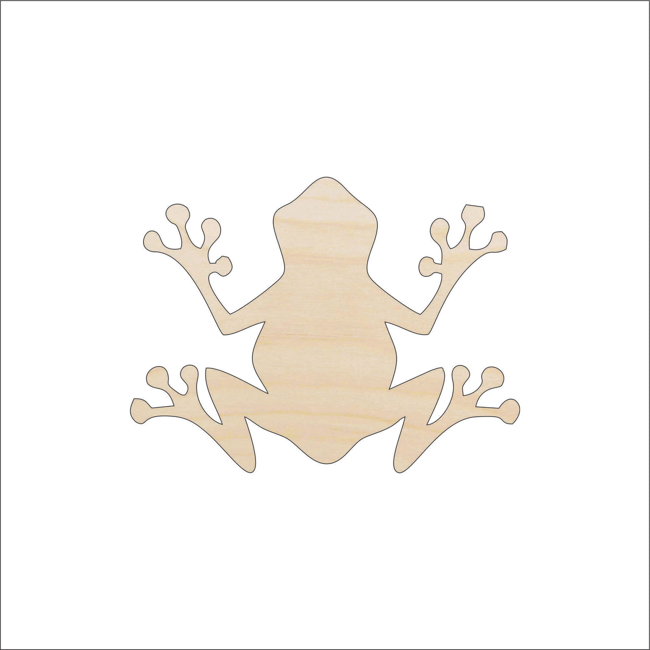 Frog Wood Craft Shape - Laser Cut Baltic Birch Unfinished DIY Wood Art Supplies FRG1 - The Wood Shape Store