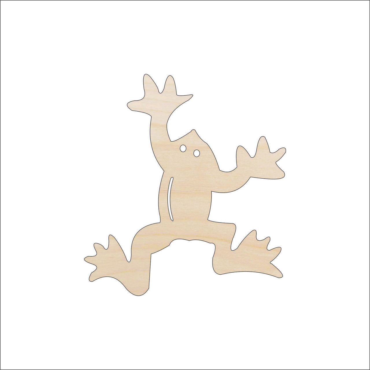 Frog Wood Craft Shape - Laser Cut Baltic Birch Unfinished DIY Wood Art Supplies FRG20 - The Wood Shape Store