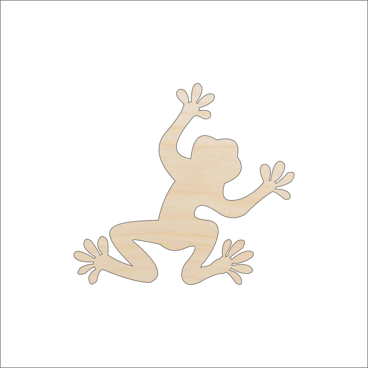 Frog Wood Craft Shape - Laser Cut Baltic Birch Unfinished DIY Wood Art Supplies FRG23 - The Wood Shape Store
