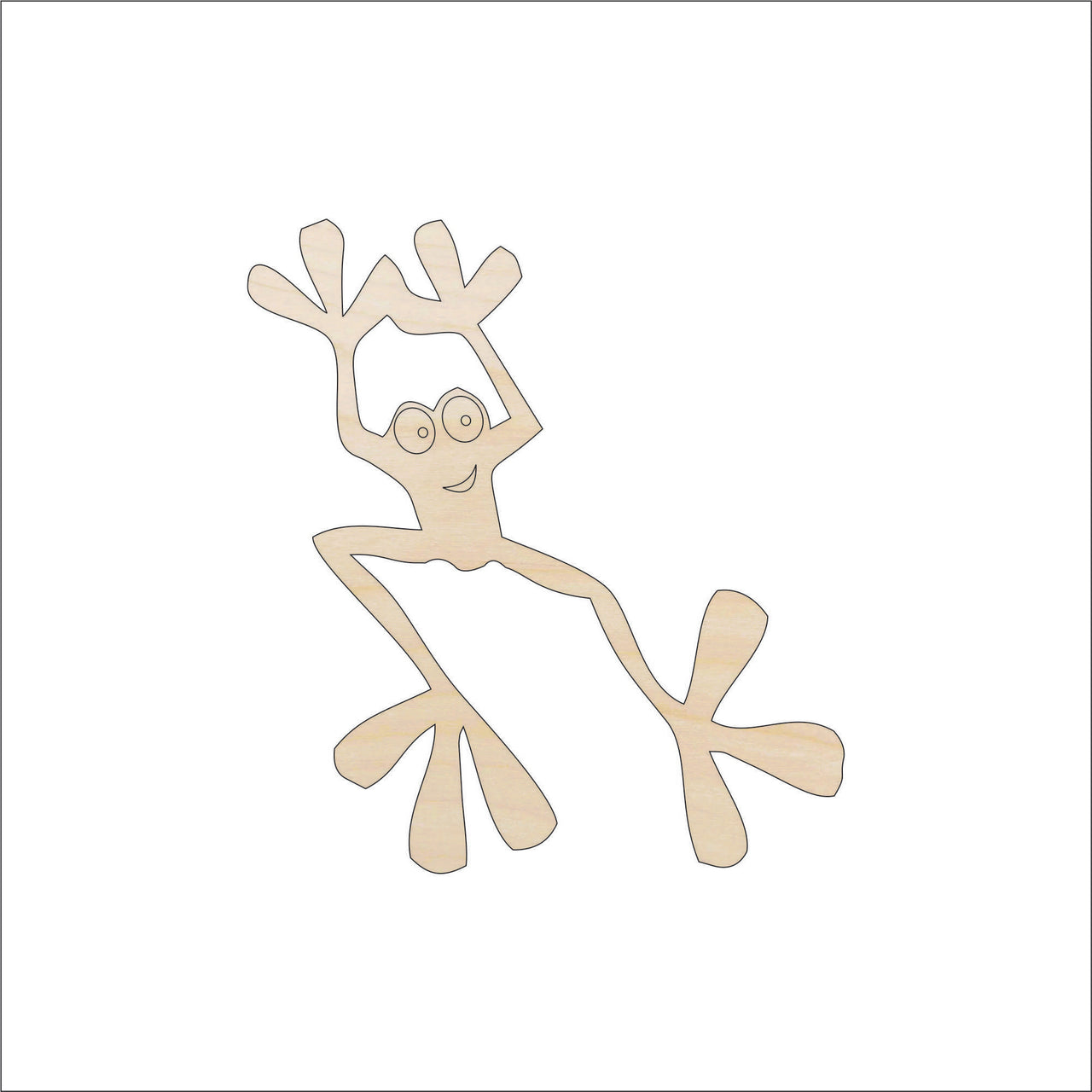 Frog Wood Craft Shape - Laser Cut Baltic Birch Unfinished DIY Wood Art Supplies FRG7 - The Wood Shape Store