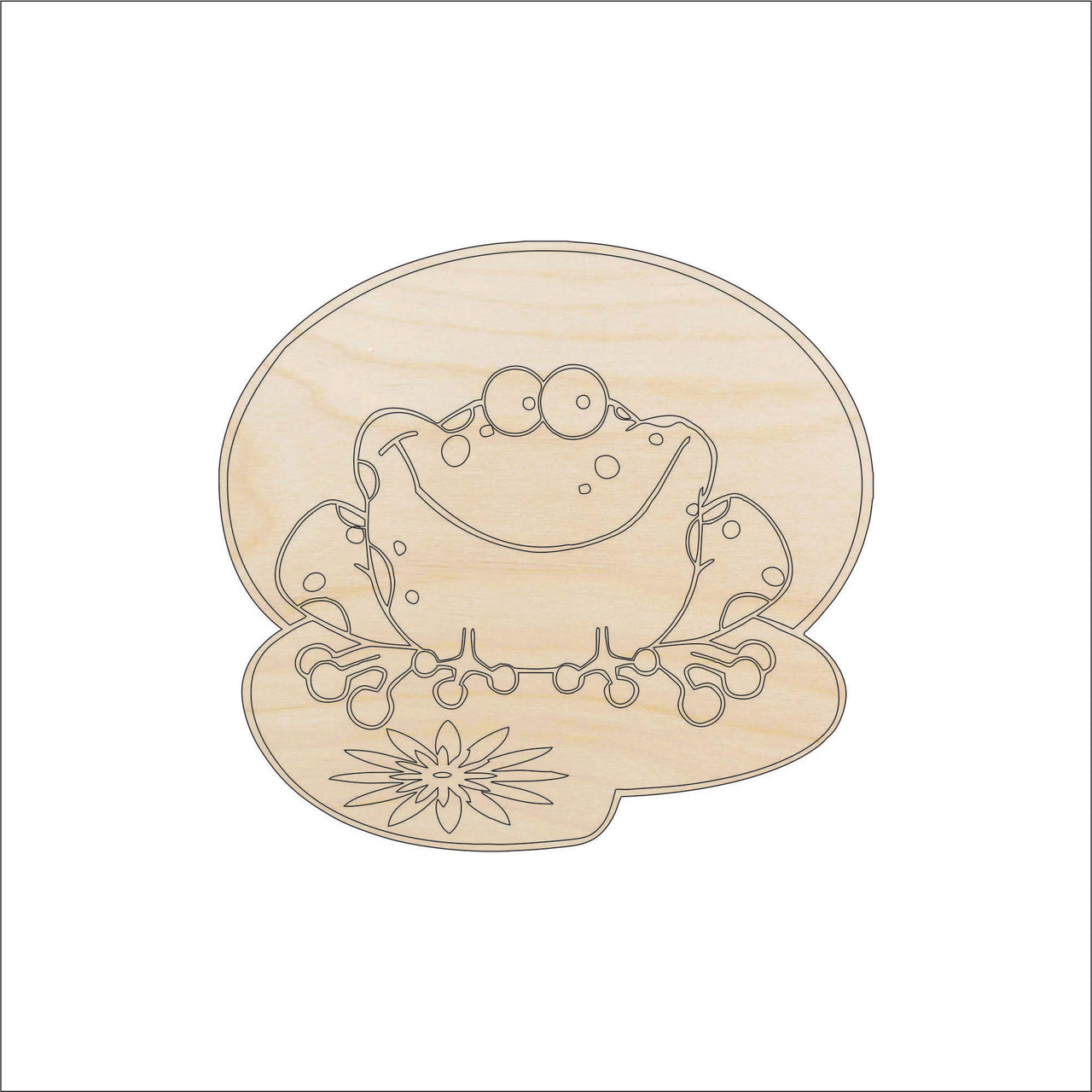 Frog Wood Craft Shape - Laser Cut Baltic Birch Unfinished DIY Wood Art Supplies FRG8 - The Wood Shape Store