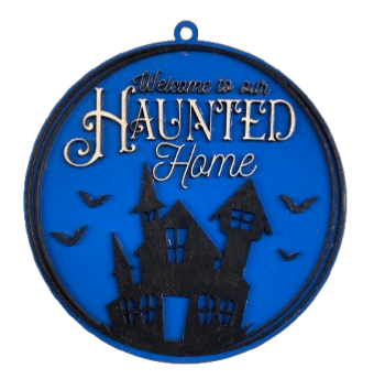 Halloween Sign 3D Laser Cut Door Sign – Baltic Birch Wood Craft Supplies | DIY Kit HA101 - The Wood Shape Store