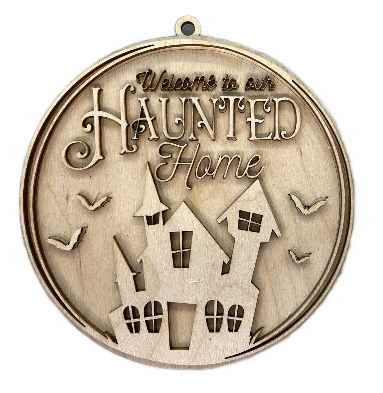 Halloween Sign 3D Laser Cut Door Sign – Baltic Birch Wood Craft Supplies | DIY Kit HA101 - The Wood Shape Store