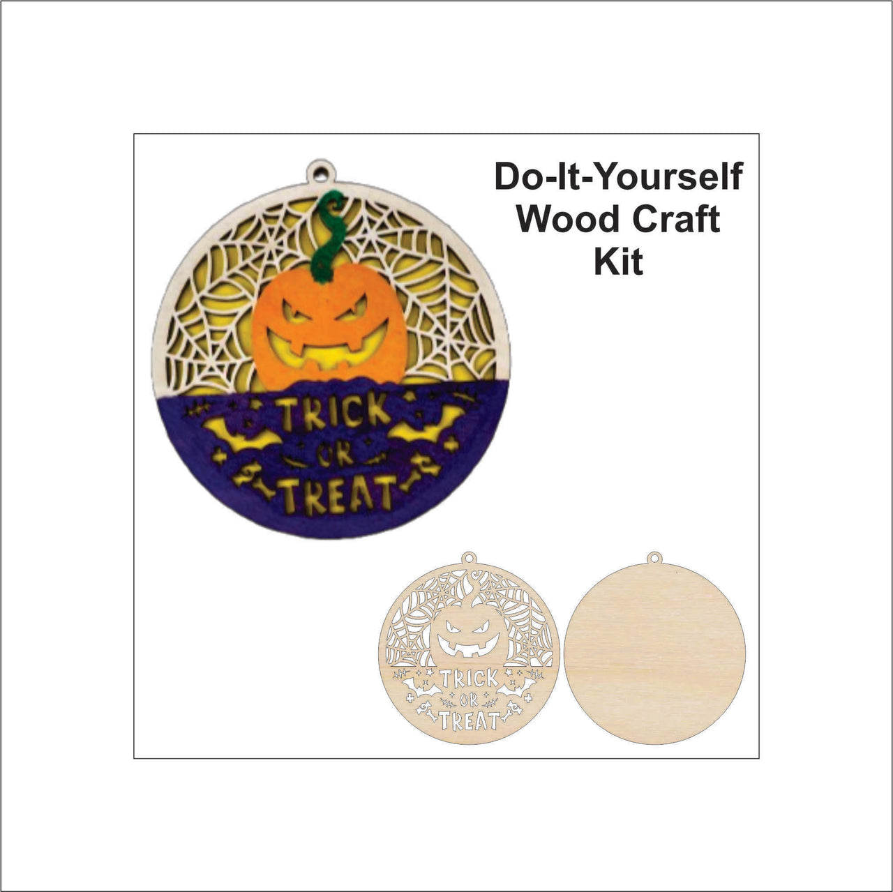 Halloween 3D Door Sign Laser Cut – Baltic Birch Wood Craft Supplies | DIY Kit HA102 - The Wood Shape Store