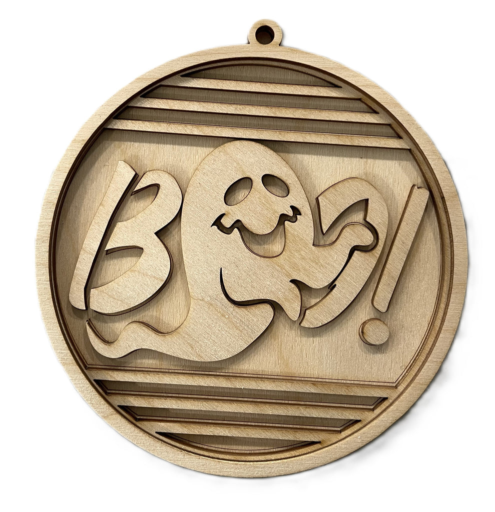 Halloween 3D Laser Cut Door Sign – Baltic Birch Wood Craft Supplies | DIY Kit HA104