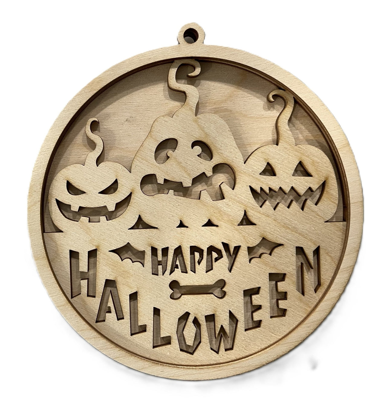 Halloween 3D Laser Cut Door Sign – Baltic Birch Wood Craft Supplies | DIY Kit HA107 - The Wood Shape Store