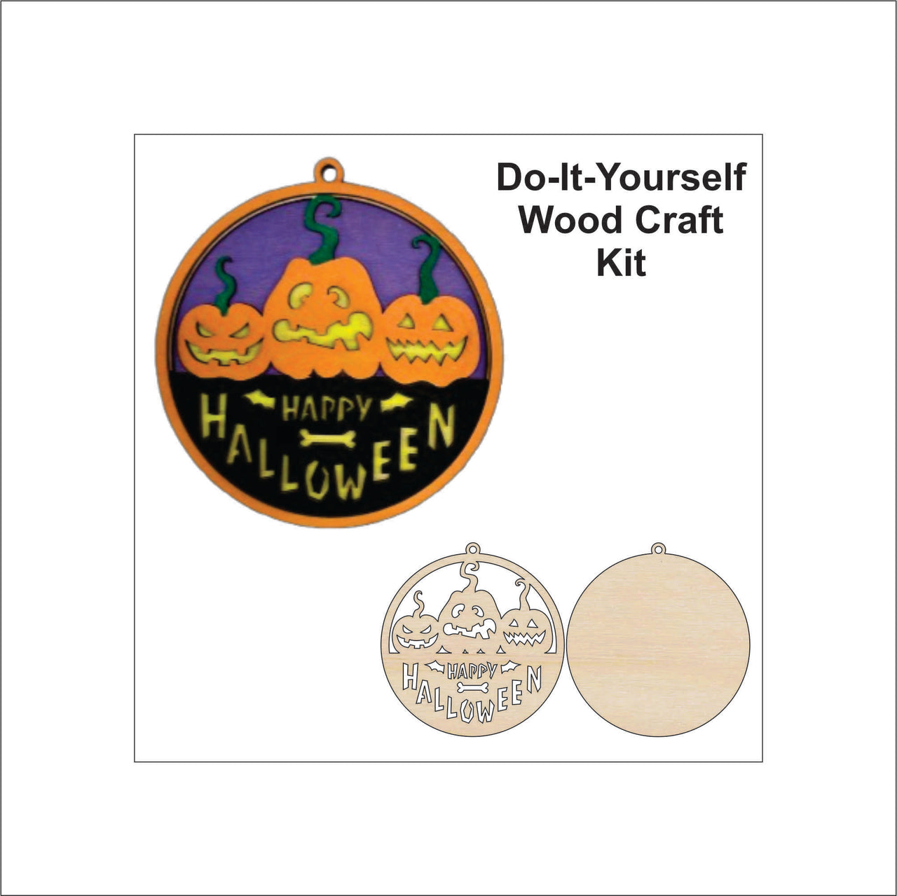 Halloween 3D Laser Cut Door Sign – Baltic Birch Wood Craft Supplies | DIY Kit HA107 - The Wood Shape Store