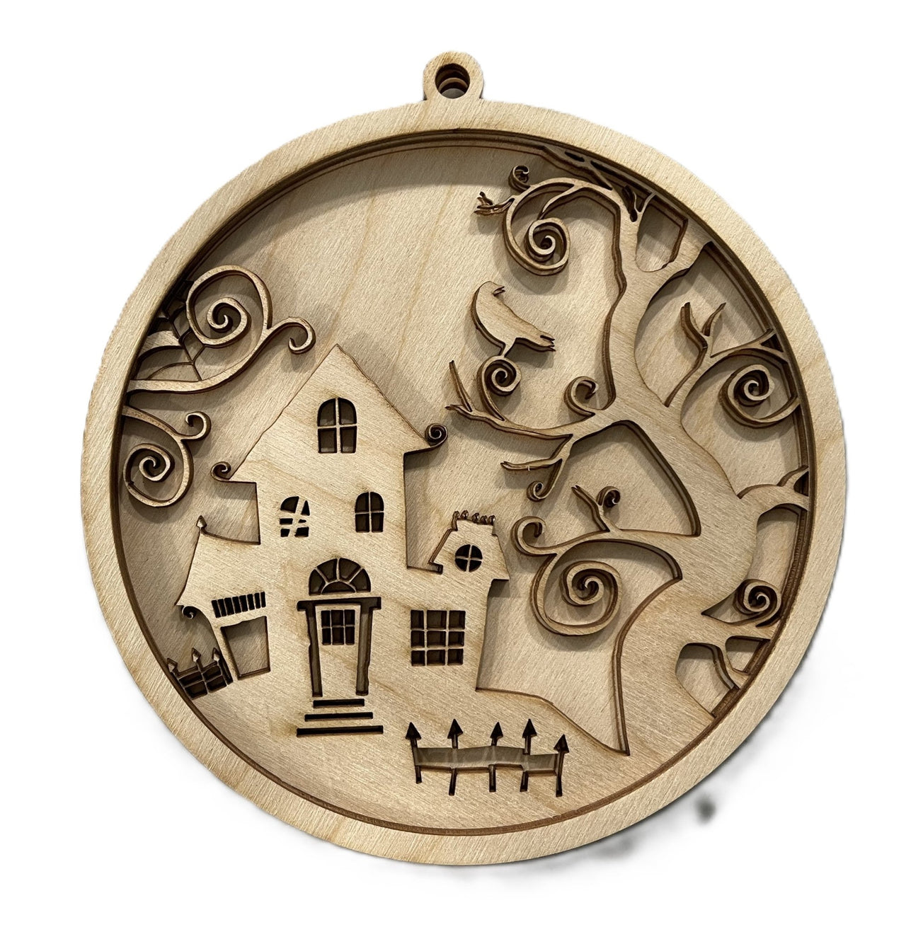 Halloween 3D Laser Cut Door Sign – Baltic Birch Wood Craft Supplies | DIY Kit HA111 - The Wood Shape Store