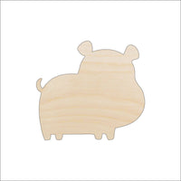 Hippo Wood Craft Shape – Laser Cut Baltic Birch Unfinished DIY Wood Art Supplies HIP1 - The Wood Shape Store