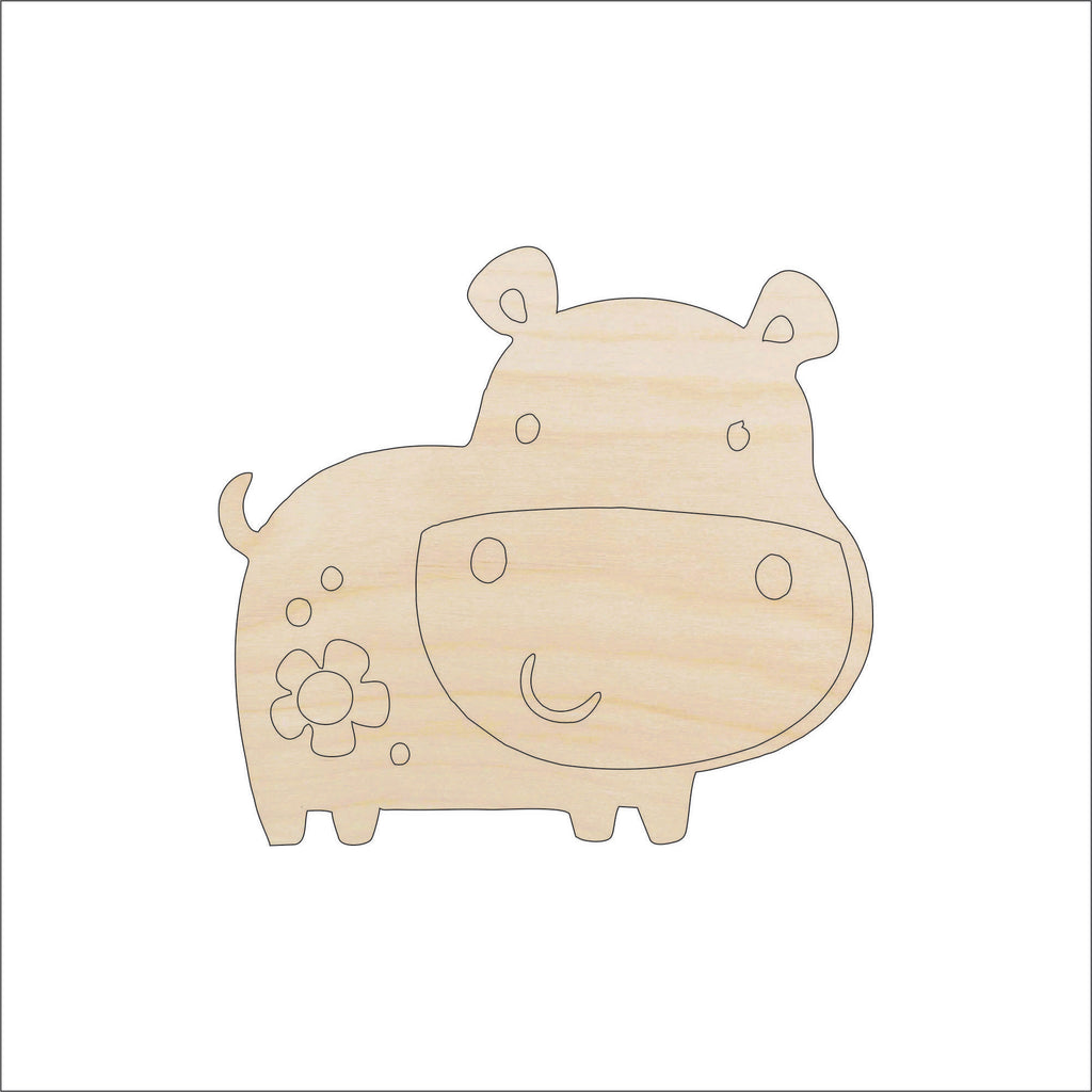 Hippo - Laser Cut Out Unfinished Wood Craft Shape HIP2